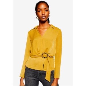 Topshop Hornbuckle Collar Blouse